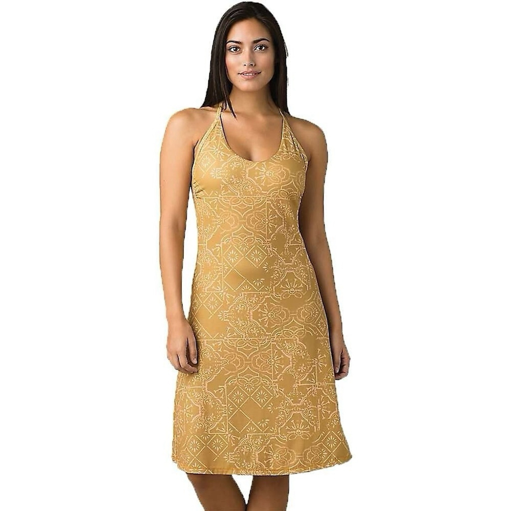 Prana Opal Dress Small NWT Toffee Tiles Gorpcore Outdoor UPF Wicking Shelf Bra